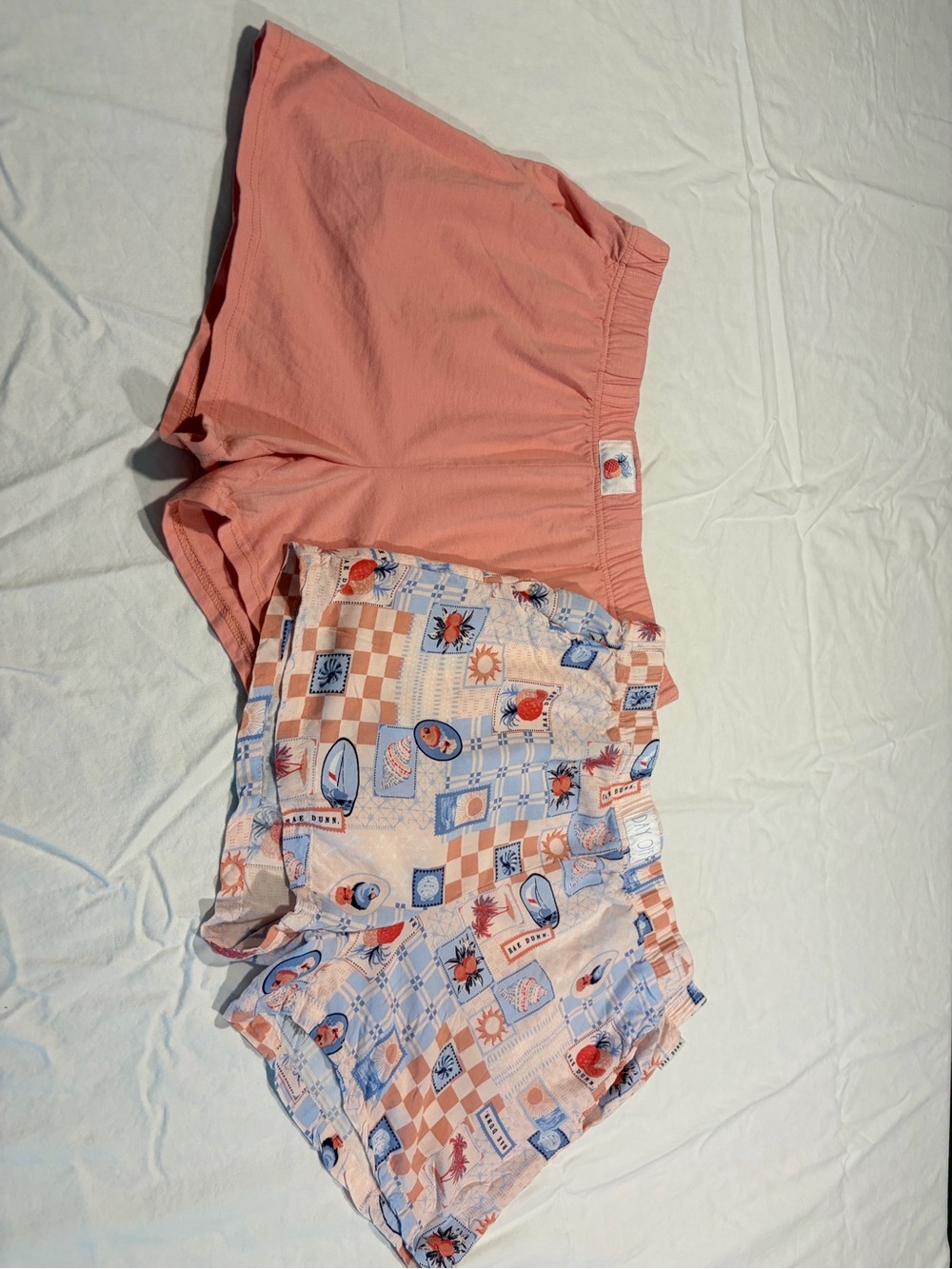 Rae Dunn Pink & Multicolor Beach-Print Athletic Shorts Set